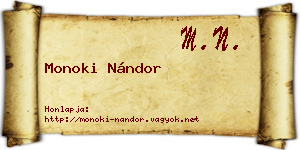 Monoki Nándor névjegykártya
